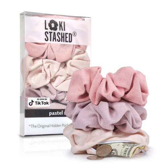 3-PACK Suede Hair Tie Scrunchies for VSCO Girls & Women, THE ORIGINAL HIDDEN POC - Picture 1 of 7